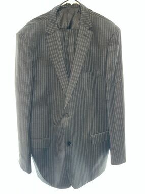 Men's Charcoal Pinstripe Two-Button Suit